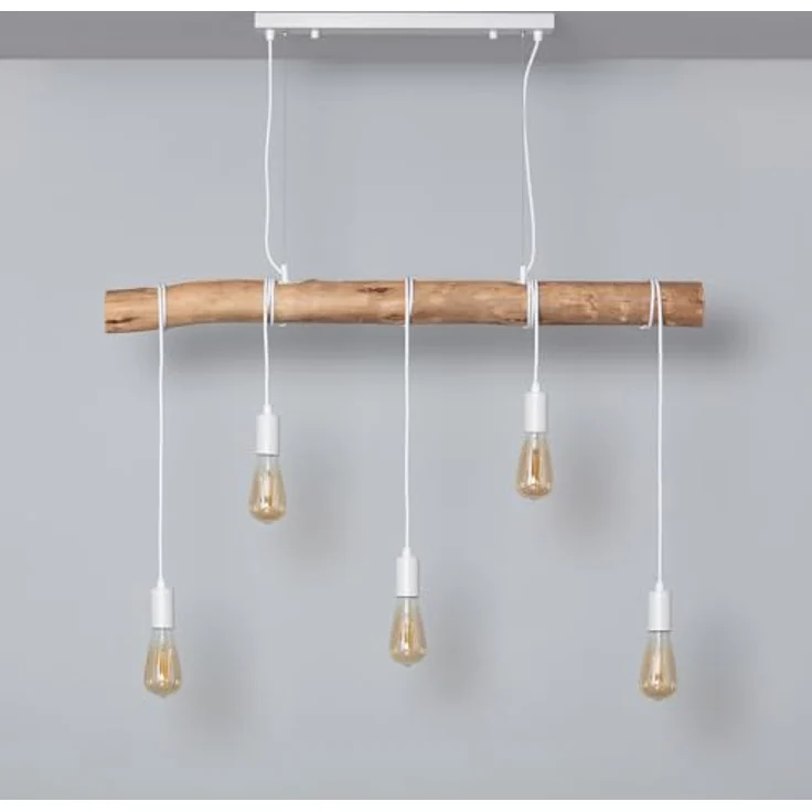 LEDKIA LIGHTING Hängeleuchte Yagis | Verstellbare Länge, E27-Birne kompatibel, modernes Design in Weiß, Metall | Ideal für Wohnzimmer, Küche, Schlafzimmer, Esszimmer – Bild 2