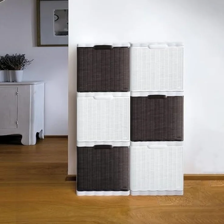 Stefanplast 30341 Schuhschrank-Box, Aufbewahren, In Rattanoptik aus Kunststoff, 40 x 30 x 40 cm – Bild 4