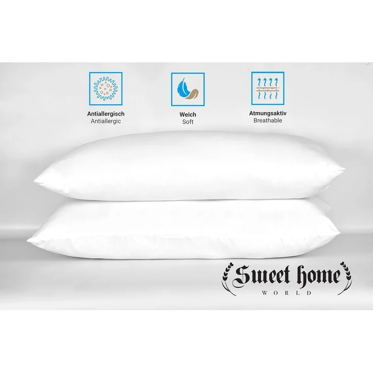 Kissen 2er Set, Kissenfüllung 40x80cm 1500g Weiches Mikrofaser - Kopfkissen Nacken und Kopf - Innenkissen Atmungsaktiv – Bild 4
