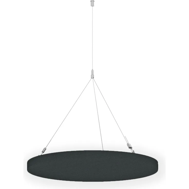 Rheinland Möbel FocusWall DAR10 – Runder Akustik-Deckenabsorber Ø 100 cm in Stofffarbe Paseo inkl. Chrom-Stahlseilen - Made in Germany - Klasse A, Stoffbezug, schwer entflammbar