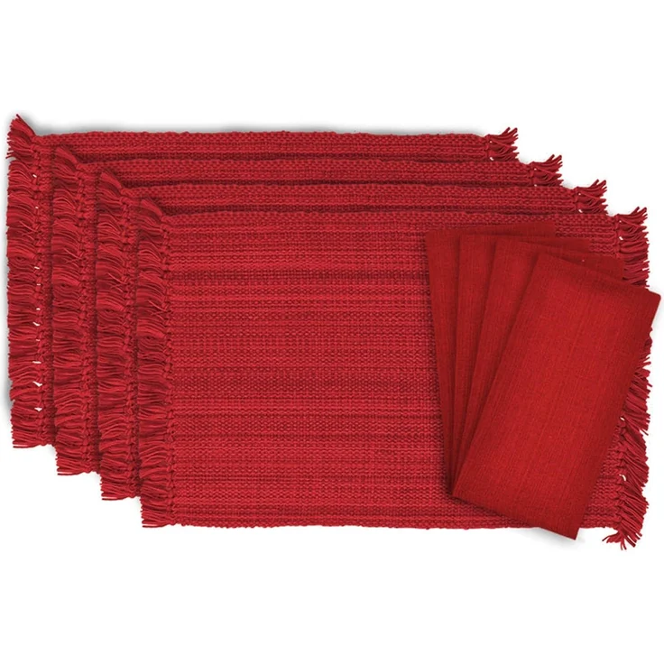 DII Variegated Tischplatten-Kollektion, Esszimmer-Set, Tango Red, 8-teilig