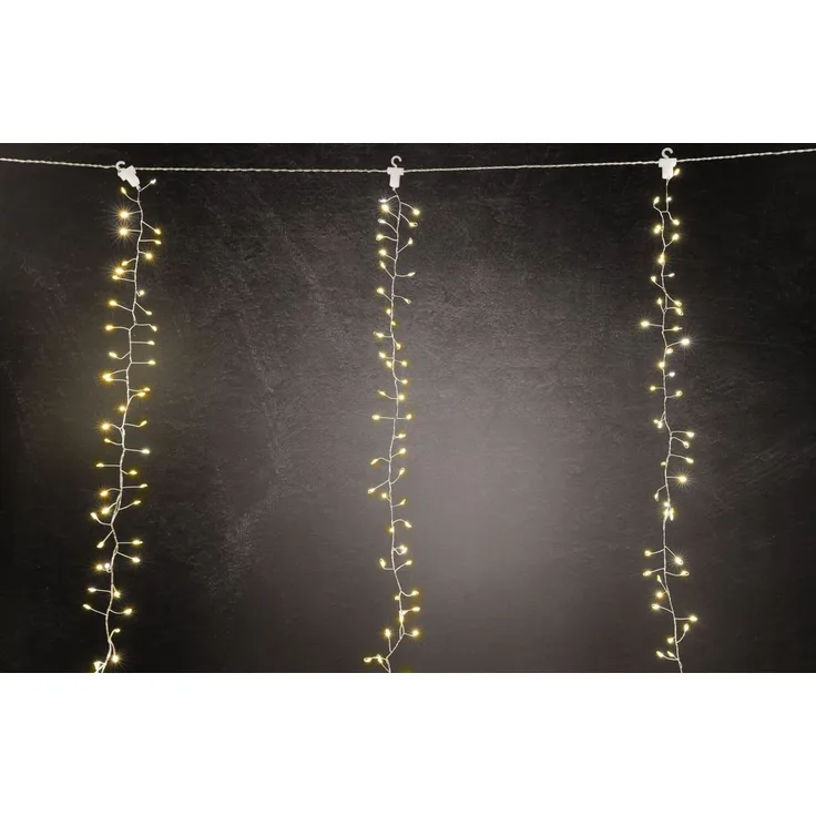TrendLine LED-Lichtervorhang Micro Außen 1,9x1,5 m warmweiß mit Timer
