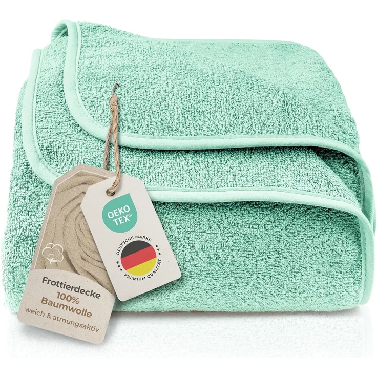 Wohndecke LAYNENBURG Frotteedecke Baumwolle 150x200 cm – Sommer & Sofa, Laynenburg, Baumwolldecke als Sommer, Bett-Überwurf, Couch-Überwurf, Sofa-Decke – Bild 1