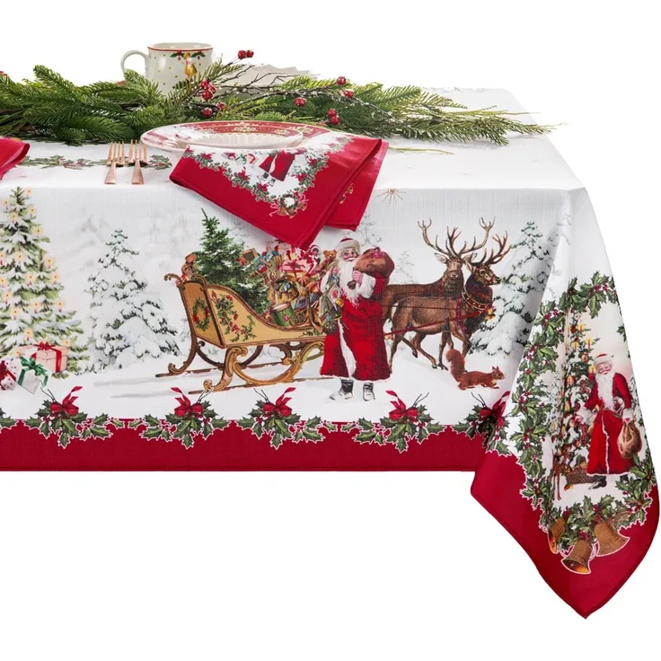 Elrene Home Fashions Villeroy & Boch Toy's Fantasy Holiday/Christmas Tischdecke, knitterfrei, 152,4x365,8 cm, rechteckig, Mehrfarbig