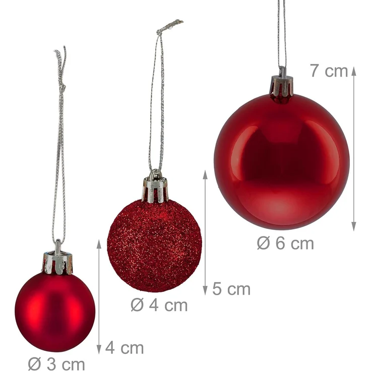 Relaxdays Weihnachtskugeln im 50er Set – Bild 4