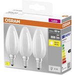 Osram Star Filament-Lampe für E14-Sockel, mattes Glas,Warmweiß (2700K), 806 Lumen, Ersatz für herkömmliche 60W-Leuchtmittel, nicht dimmbar, 3-er Pack