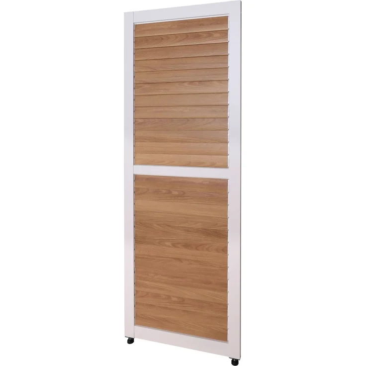 Lamellenwand für Pergola HWC-P65, Lamellenpaneel Modul Paneel Seitenwand, Aluminium 220x68cm Holzoptik ~ weiß – Bild 7