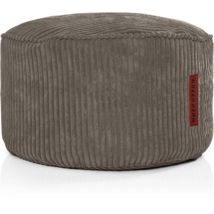 Green Bean® Indoor Sitzhocker Pouf 45x25cm EPS-Perlen Füllung & Cordstoff Kuschelig Weich Waschbar - Anthrazit Granitgrau