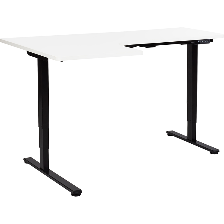 Höhenverstellbarer Schreibtisch Elektrisch Linksseitig Weiß DESTINES