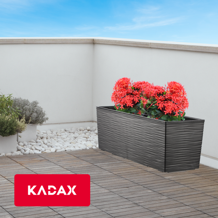 KADAX Blumentopf Balkonkasten + Einsatz 19x56cm Schwarz – Bild 7