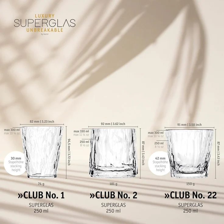 Koziol CLUB NO. 2 Whiskybecher Superglas 2er Set 250 ml - A – Bild 3