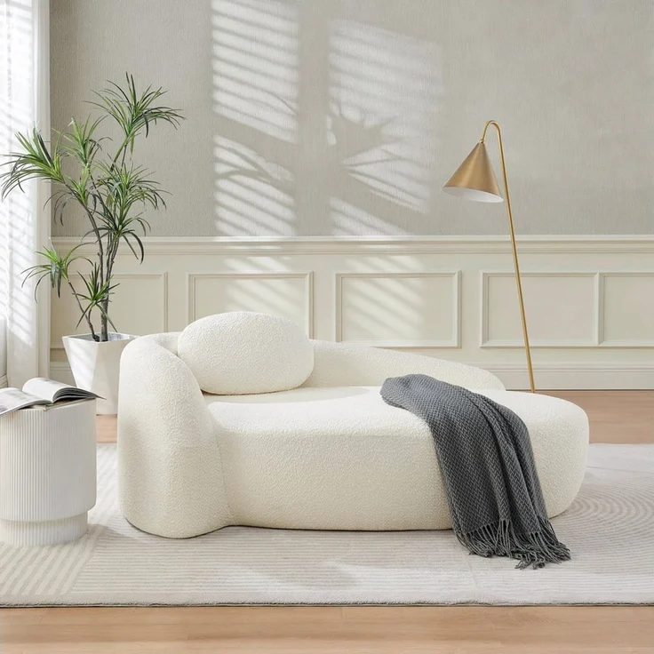 HAUSS SPOLE Schlafsofa Loungesofa Relaxsofa aus weicher Stoff mit abgerundeten Ecken, Sofa, Relaxsofa mit hochelastischem Schaumstoff, Chaiselongue-Loungessel mit angemessener Stützkraft – Bild 2