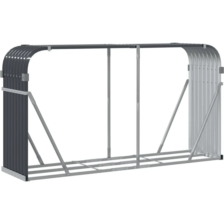 vidaXL Kaminholzunterstand Anthrazit 180x45x100 cm Verzinkter Stahl 364564 – Bild 5