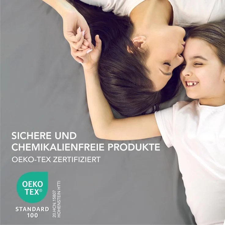 Dreamzie Spannbettlaken 120x200 cm - 35 cm Tiefe Tasche - 100% Mikrofaser Bettlaken - Anthrazit, Schadstoffgeprüft(Oeko TEX), Bettlaken mit Gummizug – Bild 6