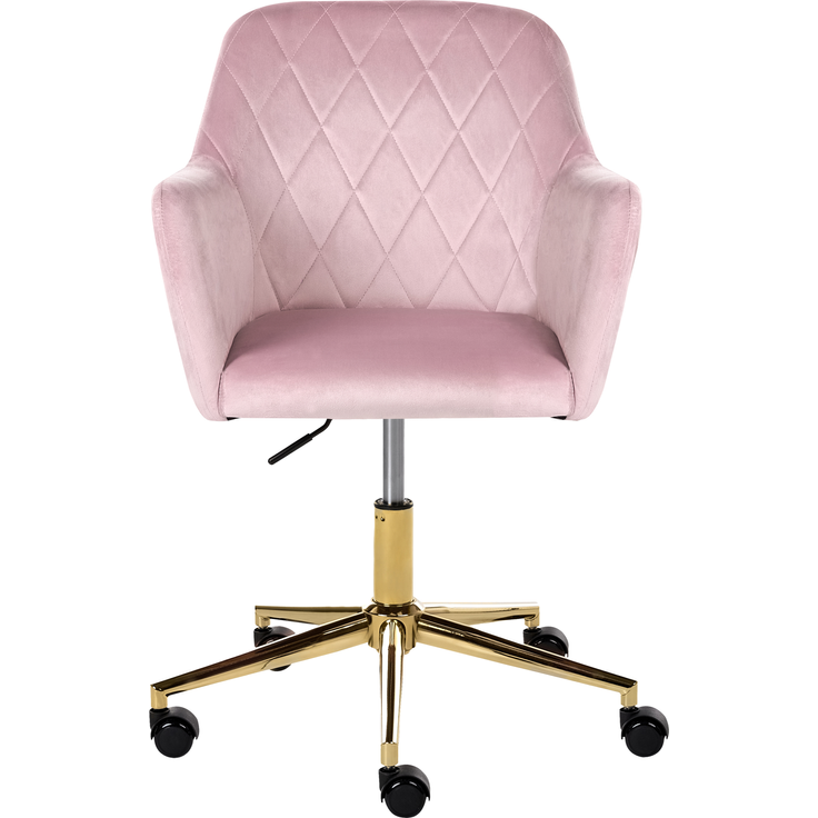 Schreibtischstuhl LELORIA Samtstoff Pastellrosa – Bild 5