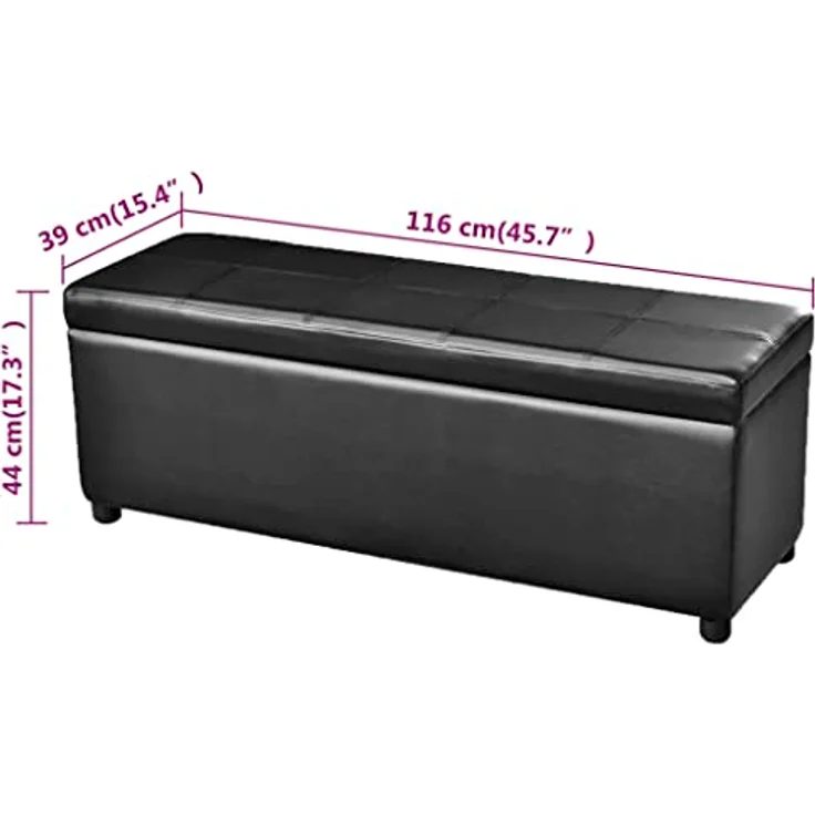 vidaXL Sitzbank mit Stauraum Lang Holz Schwarz 241063 – Bild 9