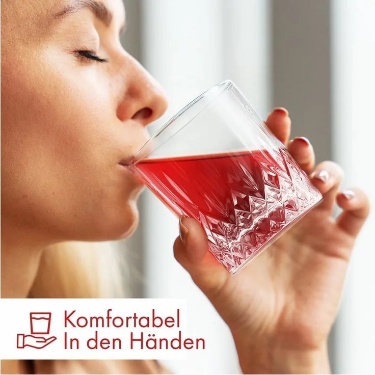 KONZEPT Gläser-Set Trinkgläser Set Wassergläser 4/6/12er Set für Cocktails, Softdrinks, 12-tlg, Glas-Set, 280 ml