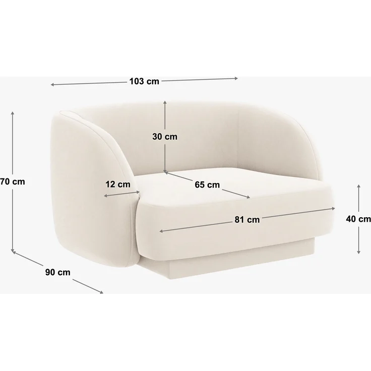 Micadoni Sessel Miley 1-Sitzer Boucle Baloo Weiß – Bild 2