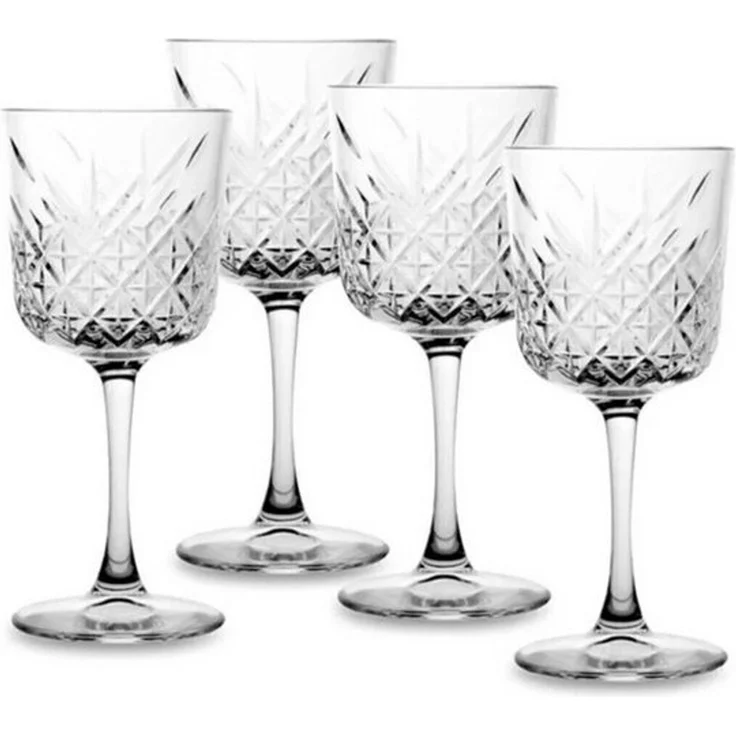 4x Rotweinglas Gin Cocktail Glas „Timeless“ im Kristall-Design – Bild 1