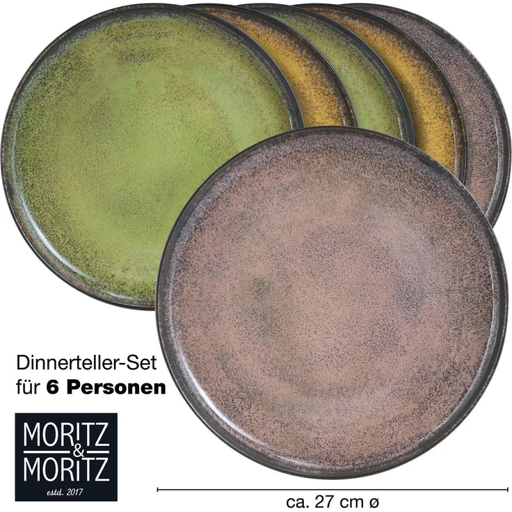 Moritz & Moritz VIDA 6tlg Dinnerteller Vintage – Bild 2