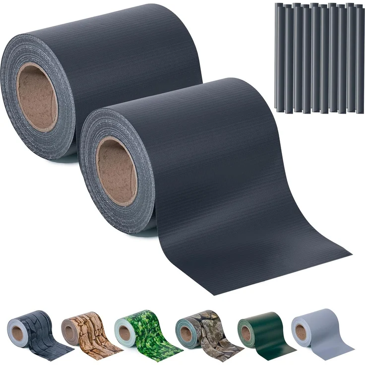 Sichtschutzstreifen Zaun 35 m x 19 cm inkl. 20 Clips, Sichtschutz Zaunfolie PVC Sichtschutzstreifen Doppelstabmatten für Gartenzaun, Balkon/Diverse Farben-2PCS