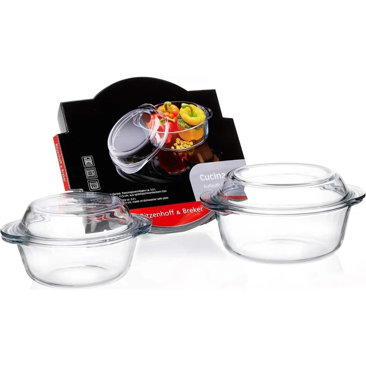 Ritzenhoff & Breker CUCINA Auflaufform mit Glasdeckel rund 2 l – Bild 2