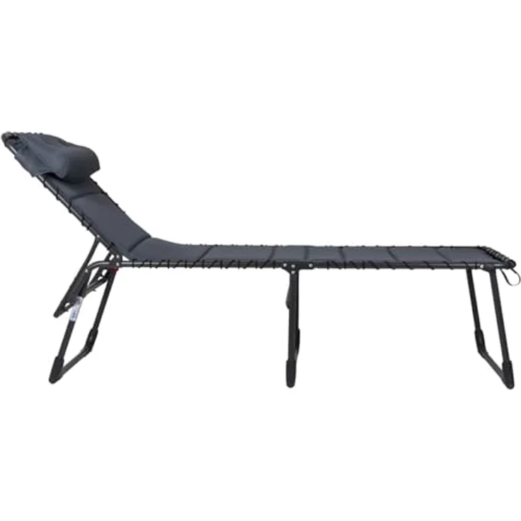 Crespo Sonnenliege Liegestuhl AL364 XL Air Deluxe Camping Garten Liege Alu 140kg Grau – Bild 6