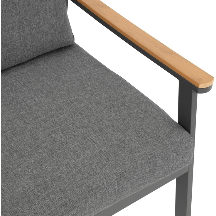 DEGAMO Gartenlounge-Set CALGARY 4-teilig, Aluminium anthrazit, Polster grau, extra grosse Ausführung – Bild 4