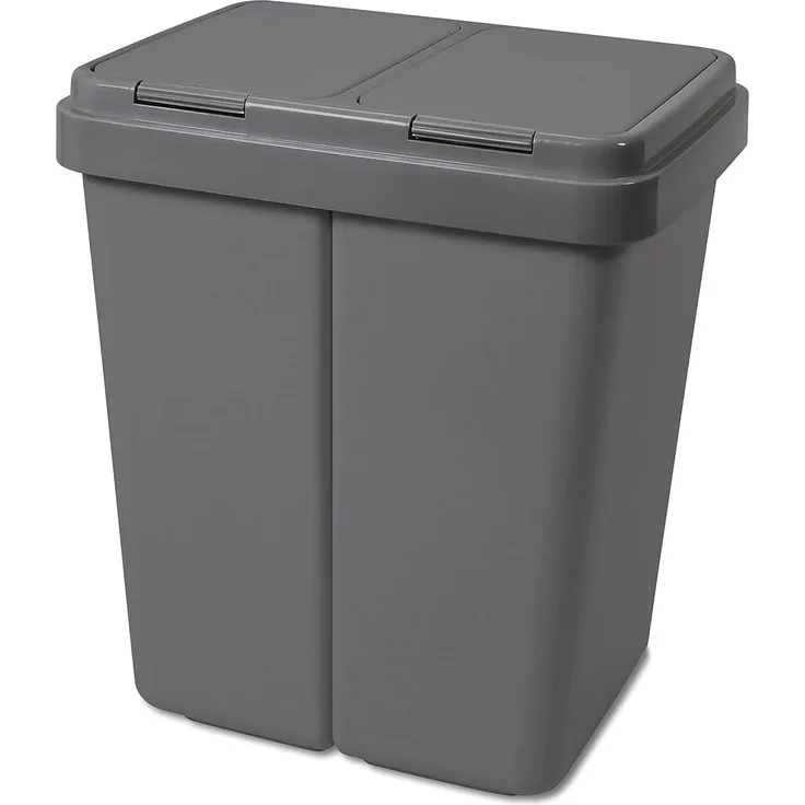 ALPFA Mülleimer Alpfa Mülleimer 2x25 Liter Abfalleimer Duo Bin, Müllbeutelhalter