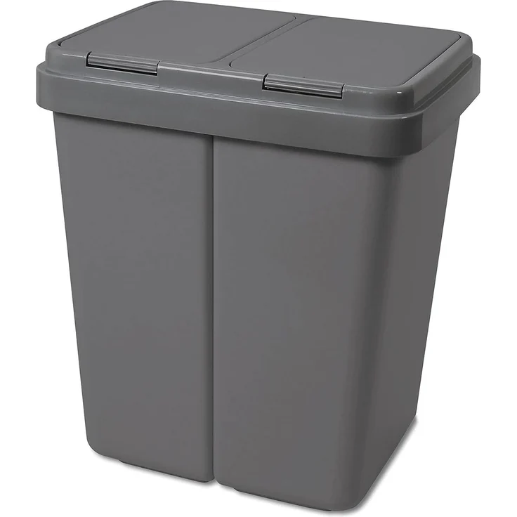 ALPFA Mülleimer Alpfa Mülleimer 2x25 Liter Abfalleimer Duo Bin, Müllbeutelhalter – Bild 1