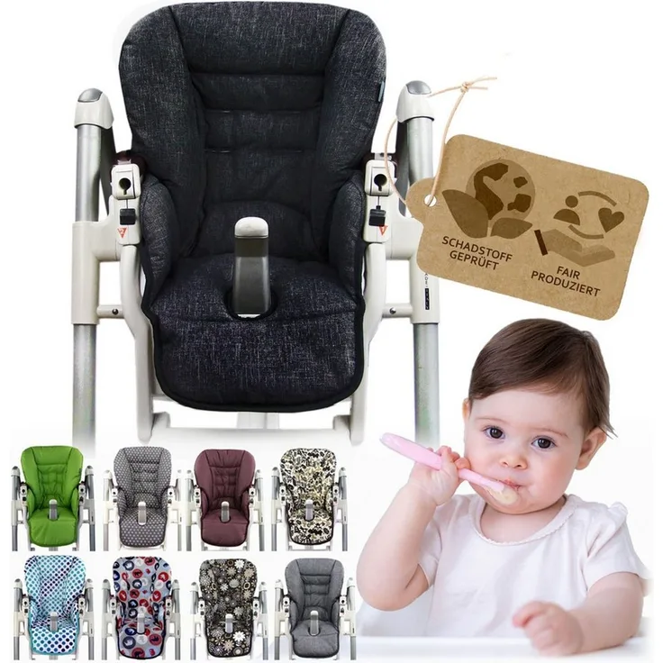BambiniWelt by Rafael K. Hochstuhlauflage Ersatzbezug Sitzkissen kompatibel mit PEG PEREGO Prima Pappa Diner, für Kinderhochstuhl