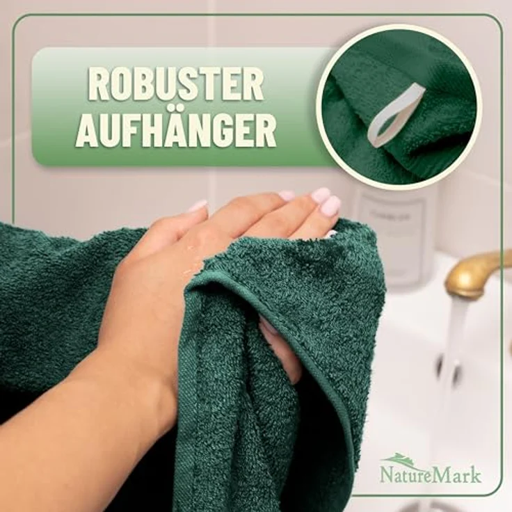 GREEN MARK Textilien Frottierset 10-teilig, dunkelgrün – Bild 7