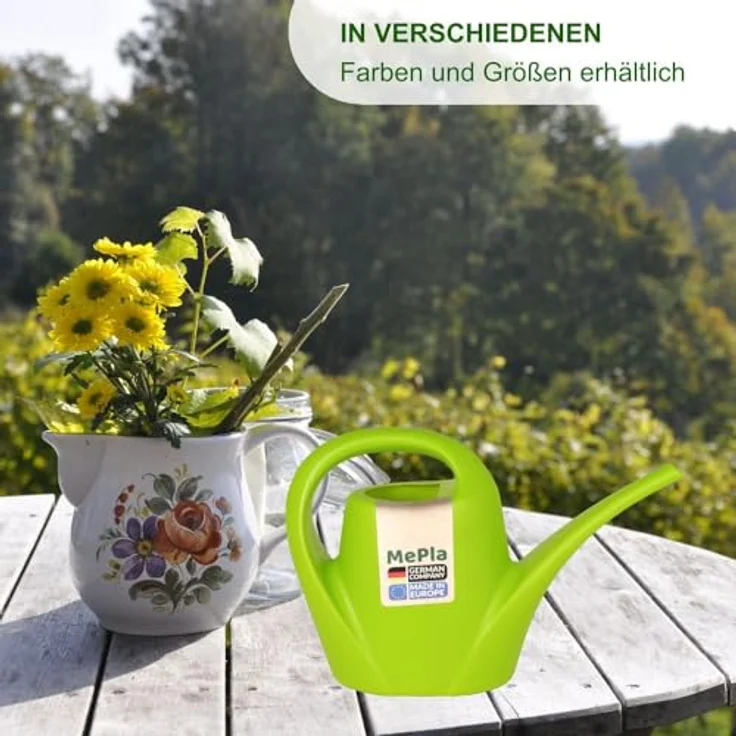 Heimwerkercenter Übertopf MePla - Set Kunststoff Gießkanne 1,5l Indoor + Sprüher 1,0l lemongrün – Bild 6