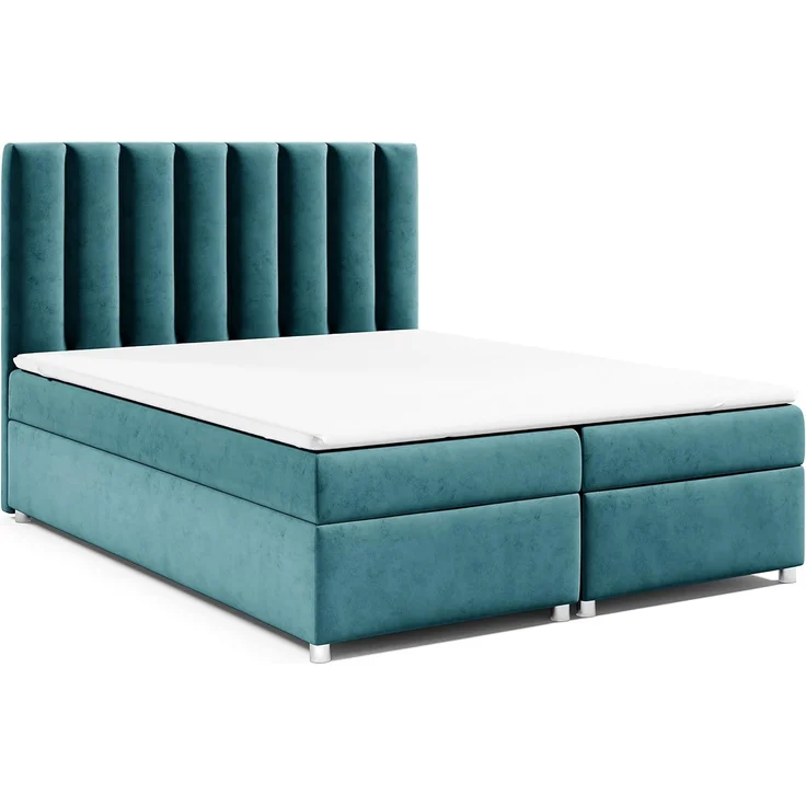 Best for Home Boxspringbett mit Bettkasten Trinity K-10 Bonellfederkern inkl. 7 cm Topper (Bonell-Matratze, gepolstertes Kopfteil, Doppelbett versch. Größen, 140x200 160x200 180x200 200x200 cm), Handwerksqualität, TOP Preis-Leistungs-Verhältnis – Bild 1
