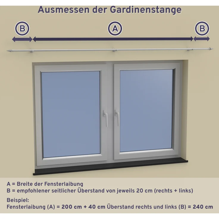 Innenlauf-Gardinenstangen-Set Siteno Mavell 360 cm (geteilt in 2 x 180 cm), 3-läufig, 20 mm Ø Messing-Optik – Bild 9