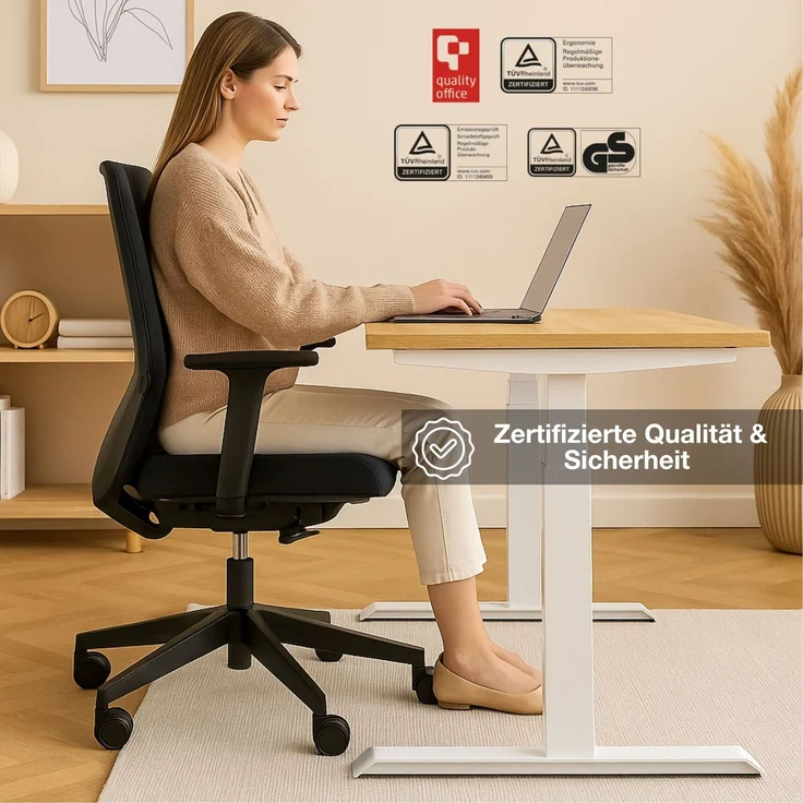 ASSMANN Bürostuhl Streamo mit Polsterrücken Beige 48x64x116cm Textil – Bild 2