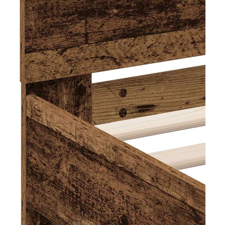 vidaXL Bettrahmen mit Kopfteil Altholz 120 x 200 cm Holzwerkstoff 3333948 – Bild 8
