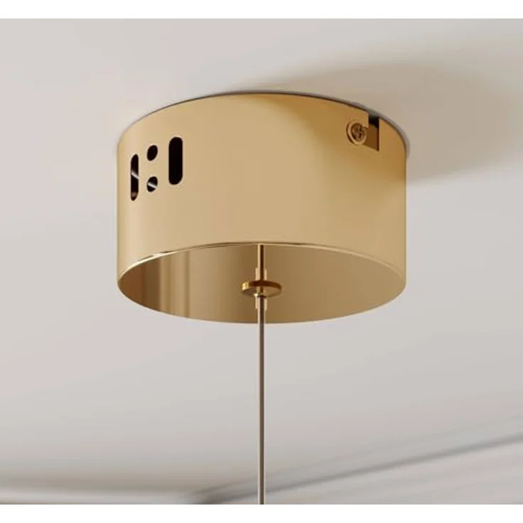 Lucande LED-Pendellampe Hayley, Kugelförmig, Ø 9 cm, goldfarbenes Glas mit Blasenstruktur – Bild 5