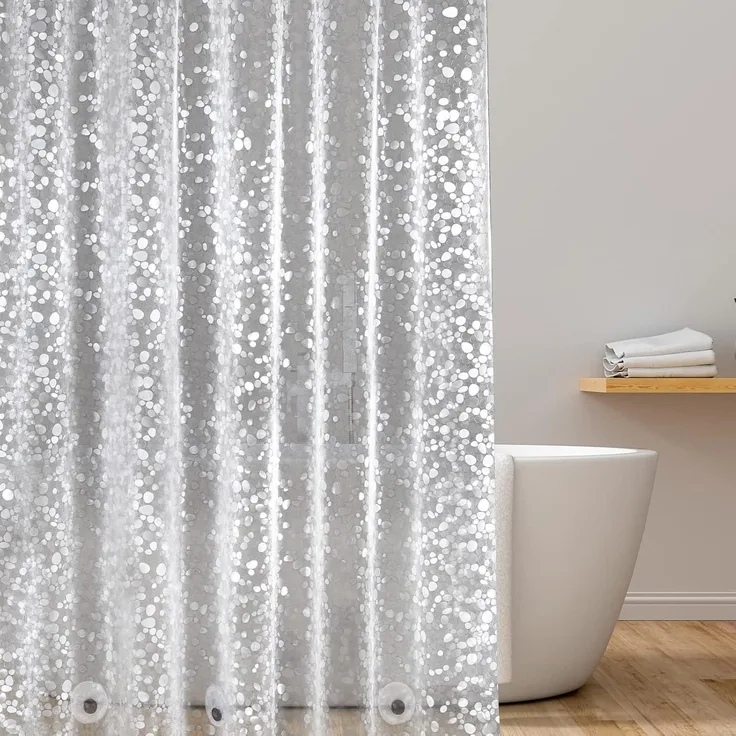 Duschvorhang 120x200cm Gewicht Magnet Wasserdicht Transparent Eva Waschbar