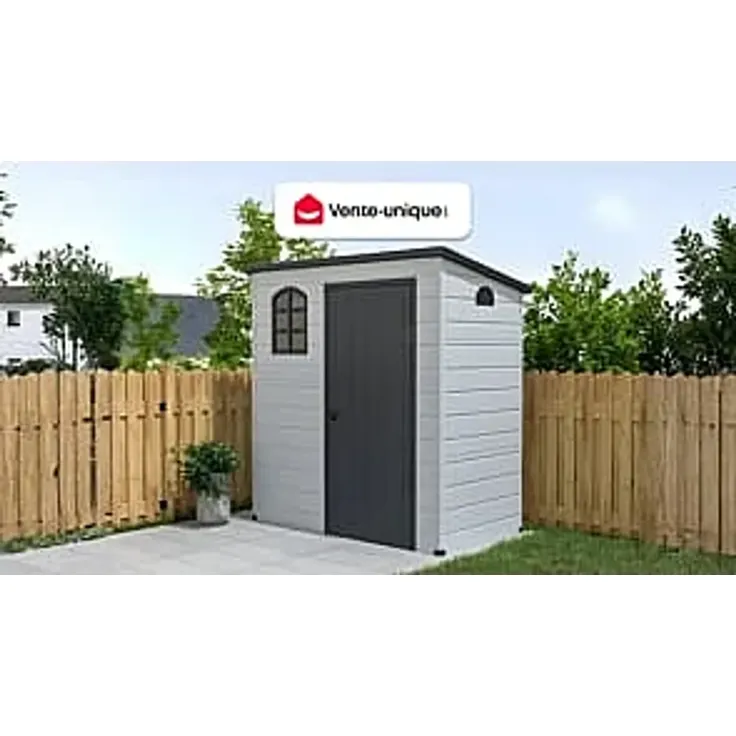 Vente-unique - NERIO Gartenhaus Harz GrauGrau - B 97 cm x H 175 cm x L 180 cm – Bild 2