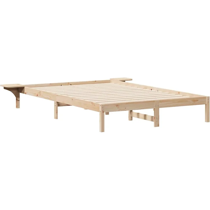 vidaXL Bettgestell mit Nachttischen Natur 160 x 220 cm 873250 – Bild 1