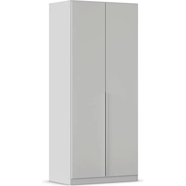 Rauch Möbel Alabama Drehtürenschrank Schrank Kleiderschrank Grau, 2-türig, Inklusive Zubehörpaket Basic, 1 Kleiderstange, 1 Einlegeboden, BxHxT 91 x 210 x 54 cm