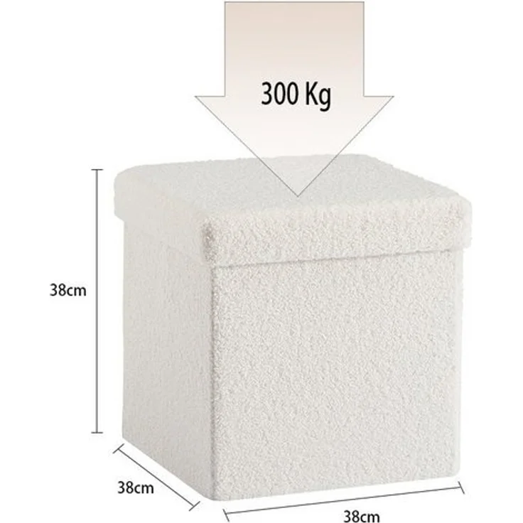 Zedelmaier Sitzbank Zedelmaier Hocker Sitzhocker mit Stauraum Aufbewahrungsbox faltbar (ZD76+38), Belastbar bis 300 kg, Deckel Abnehmbar, Hocker with Stauraum – Bild 4