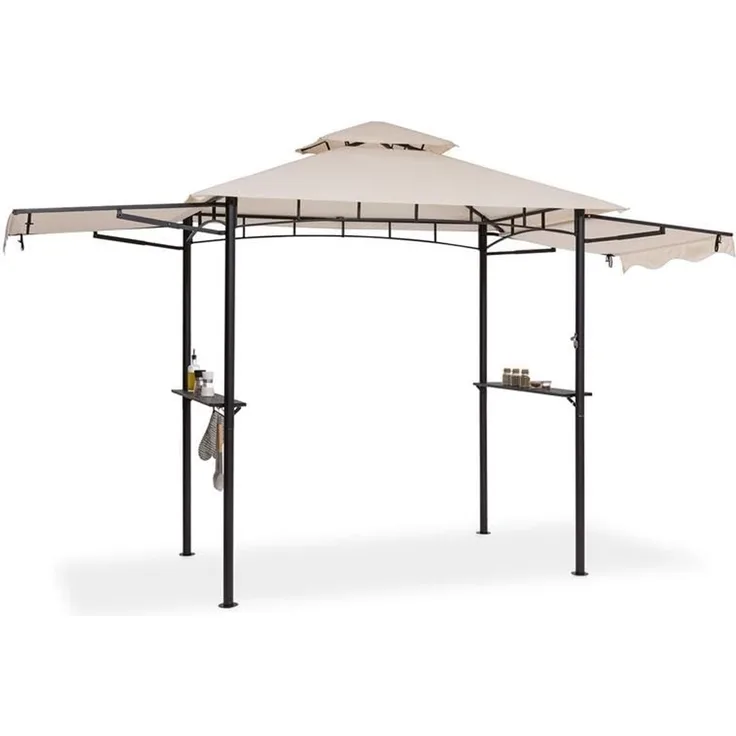 Steakhouse Wings Pavillon 244 x 260 x 152 cm 160 g/m² PE flammhemmend Stahl Beige