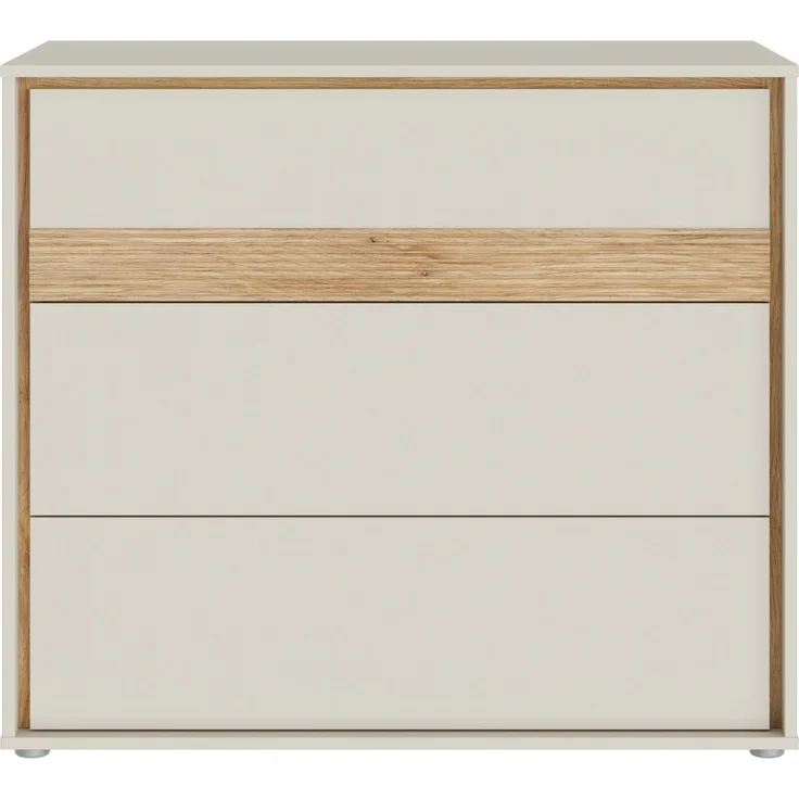 Forte WEXLIN Kommode 95 100, Moderne Kommode mit 3 Schubladen, Kinder- und Jugendzimmer, Holzwerkstoff, Kaschmir | Beige |Mauvella Eiche Holzdekor, 96,3 cm breit x 84,1 cm hoch x 50,2 cm tief – Bild 2
