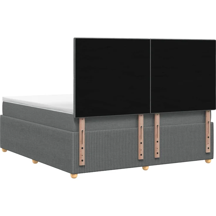 vidaXL Boxspringbett mit Matratze Dunkelgrau 140 x 190 cm Stoff 3454390 – Bild 8