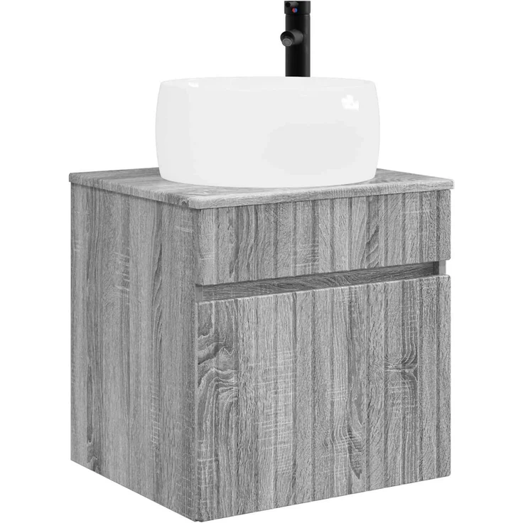 vidaXL Badezimmerschrank-Set 3 stk. Grau Sonoma 157 x 44,5 x 80 cm 3405773 – Bild 4