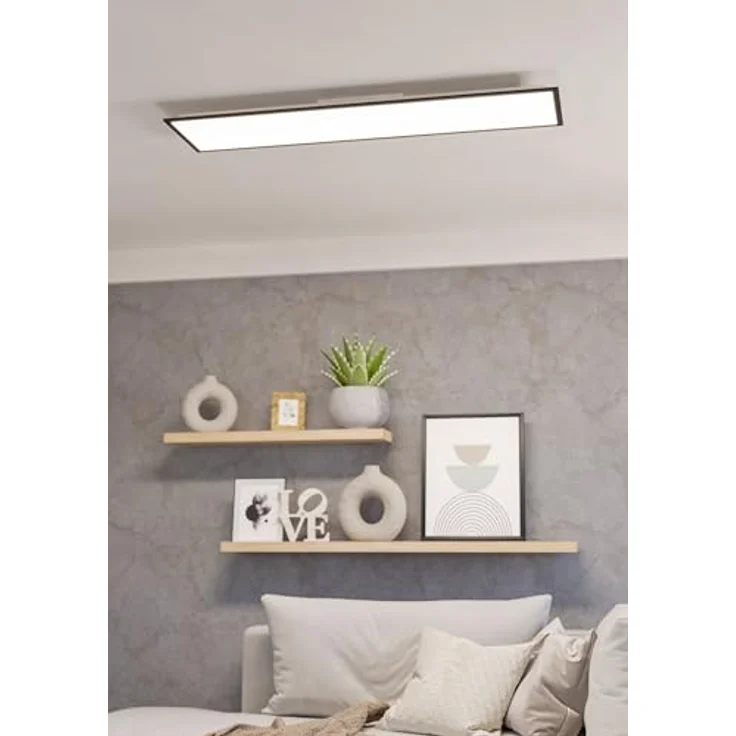 EGLO LED Panel Moradillo, Deckenleuchte flach in Schwarz-Weiß, dimmbare Lichtfarbe warmweiß, neutralweiß, kaltweiß, 30 x 120 cm, 33 Watt, 4300 Lumen – Bild 4