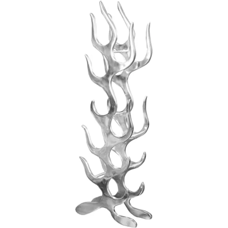 riess-ambiente Weinregal FLAME 93cm silber, Metall · Flaschenregal · Modern Design · für 9 Flaschen