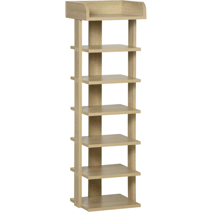 Mobiles Schuhregal aus Holz für 6 Schuhe mit Ablagefläche 32 x 30 x 104 cm, 32.0×30.0×104.0cm, Rovere, MELAYR